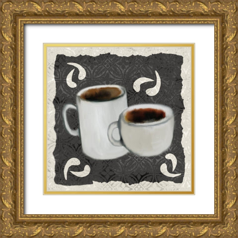 Coffee Life 4 Gold Ornate Wood Framed Art Print with Double Matting by Kimberly, Allen