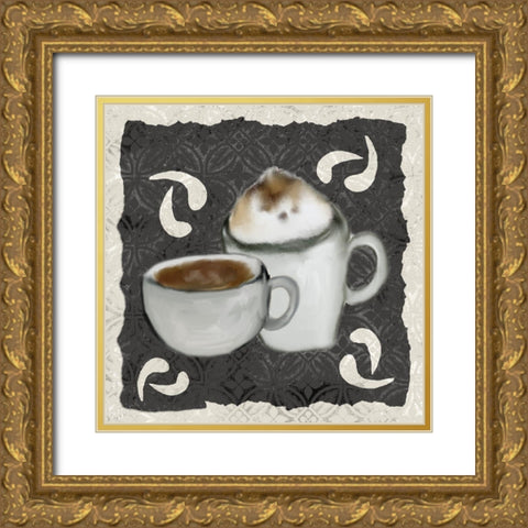 Coffee Life 5 Gold Ornate Wood Framed Art Print with Double Matting by Kimberly, Allen
