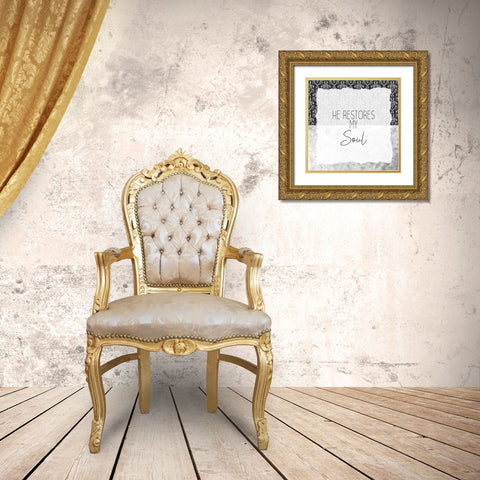 Be Still 3 Gold Ornate Wood Framed Art Print with Double Matting by Kimberly, Allen