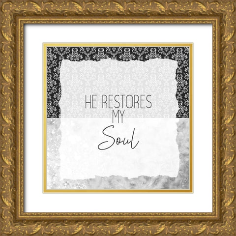 Be Still 3 Gold Ornate Wood Framed Art Print with Double Matting by Kimberly, Allen