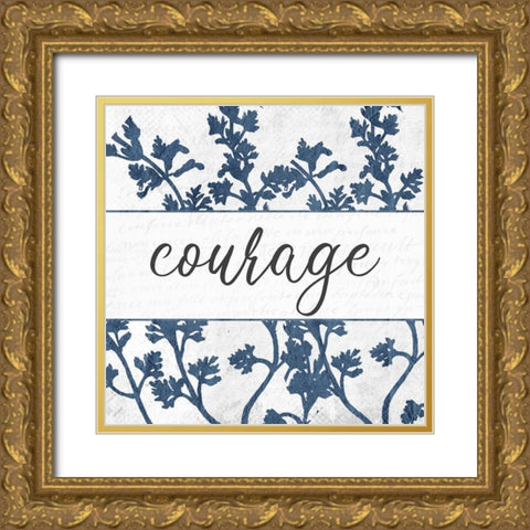 Navy Branches 5 Blessed Gold Ornate Wood Framed Art Print with Double Matting by Allen, Kimberly