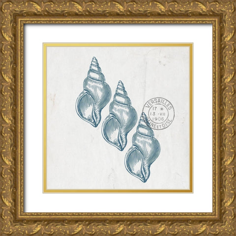 Sea Blues 4 Gold Ornate Wood Framed Art Print with Double Matting by Kimberly, Allen