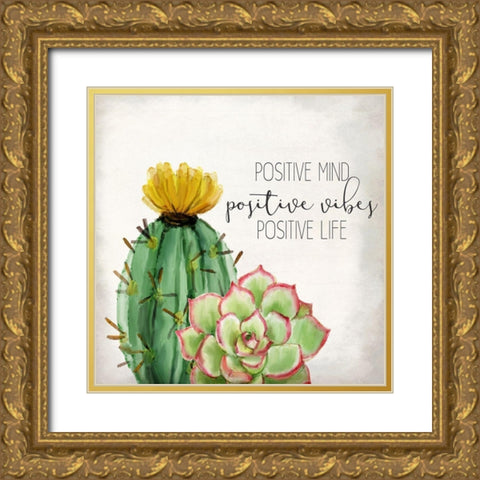 Positive Mind Gold Ornate Wood Framed Art Print with Double Matting by Kimberly, Allen