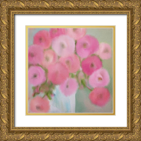 Spring Pink Gold Ornate Wood Framed Art Print with Double Matting by Kimberly, Allen