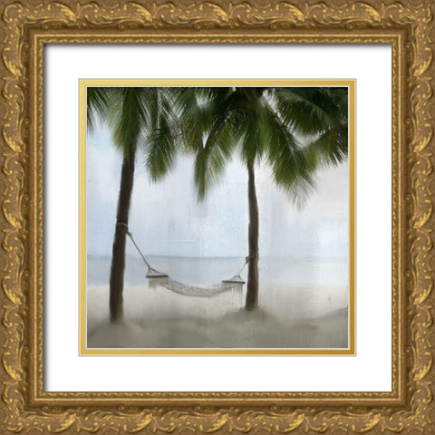 Beach Time Gold Ornate Wood Framed Art Print with Double Matting by Kimberly, Allen