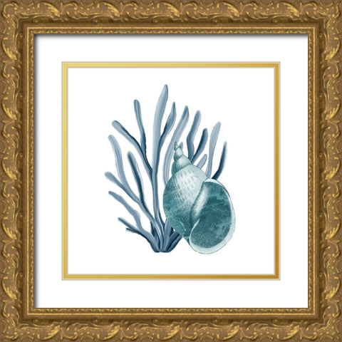 Coastal Coral 4 Gold Ornate Wood Framed Art Print with Double Matting by Kimberly, Allen