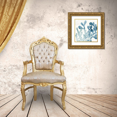 Coral Square 2 Gold Ornate Wood Framed Art Print with Double Matting by Kimberly, Allen