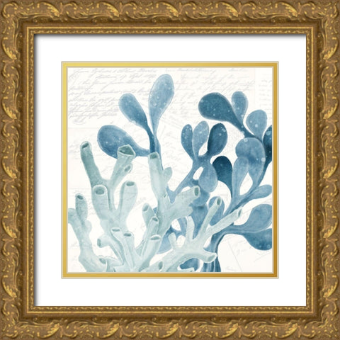 Coral Square 2 Gold Ornate Wood Framed Art Print with Double Matting by Kimberly, Allen