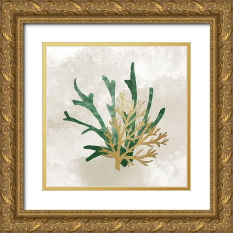 Emerald Coral 1 Gold Ornate Wood Framed Art Print with Double Matting by Kimberly, Allen