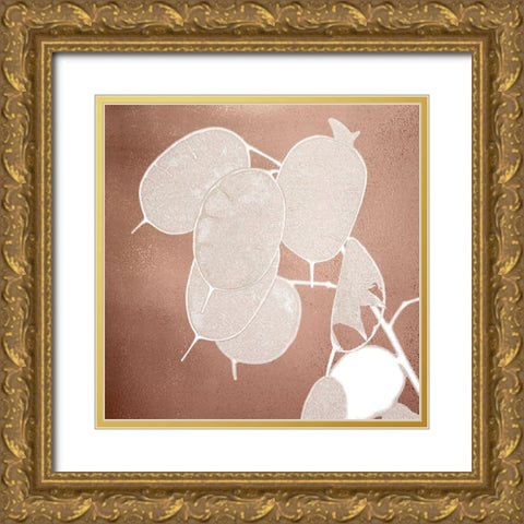 Rose Gold Leaves 2 Gold Ornate Wood Framed Art Print with Double Matting by Kimberly, Allen