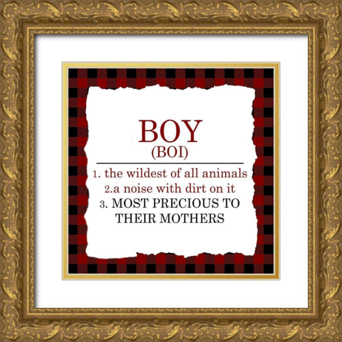 Boy Definition Gold Ornate Wood Framed Art Print with Double Matting by Kimberly, Allen