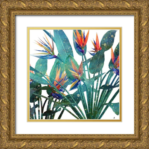 Tropic Flower 2 Gold Ornate Wood Framed Art Print with Double Matting by Kimberly, Allen