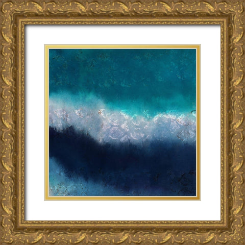 Ocean Wave Gold Ornate Wood Framed Art Print with Double Matting by Kimberly, Allen