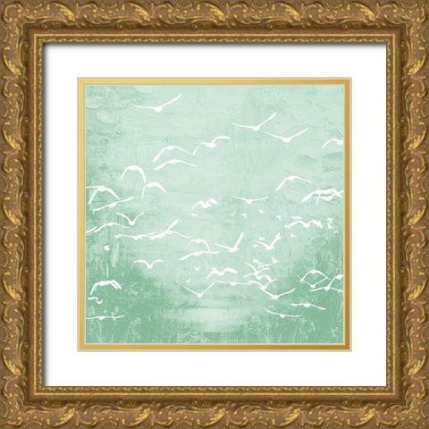 Flock 1 Gold Ornate Wood Framed Art Print with Double Matting by Kimberly, Allen