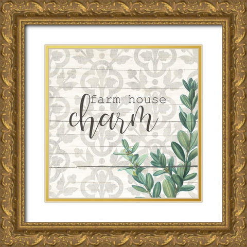 Farm House Charm 2 Gold Ornate Wood Framed Art Print with Double Matting by Kimberly, Allen