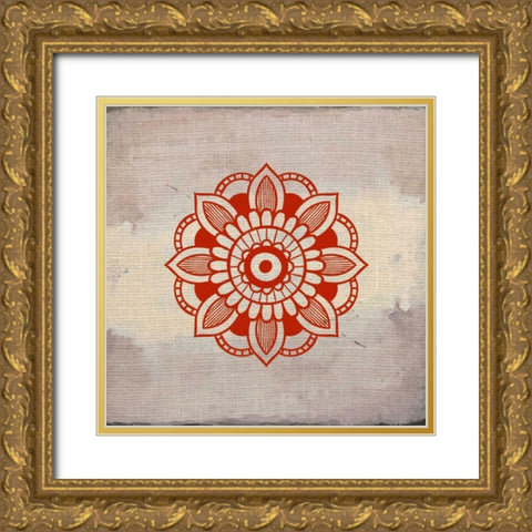 Lovely Henna 4 Gold Ornate Wood Framed Art Print with Double Matting by Allen, Kimberly