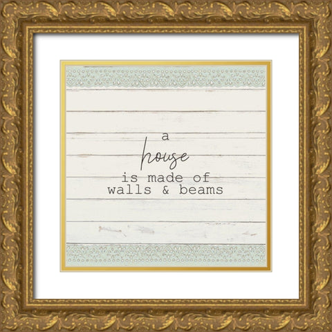 House and Home 1 Gold Ornate Wood Framed Art Print with Double Matting by Kimberly, Allen