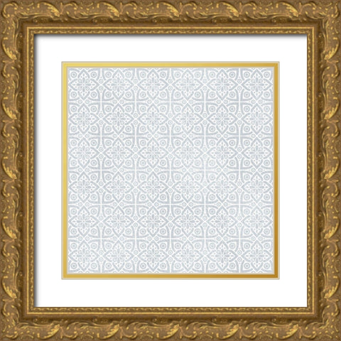 Azure Pattern 2 Gold Ornate Wood Framed Art Print with Double Matting by Kimberly, Allen