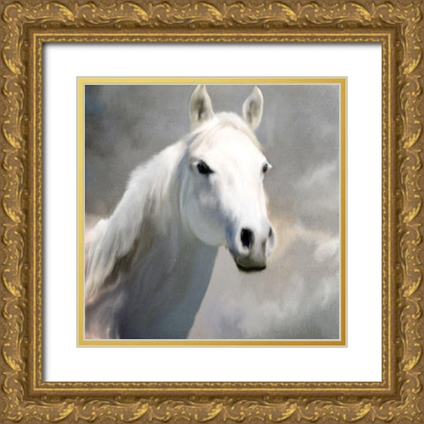 White Night Gold Ornate Wood Framed Art Print with Double Matting by Kimberly, Allen