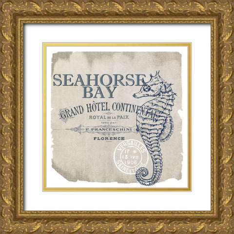 Seahorse Bay 1 Gold Ornate Wood Framed Art Print with Double Matting by Kimberly, Allen