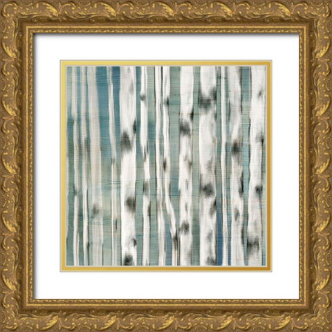 Birches 1 Gold Ornate Wood Framed Art Print with Double Matting by Kimberly, Allen