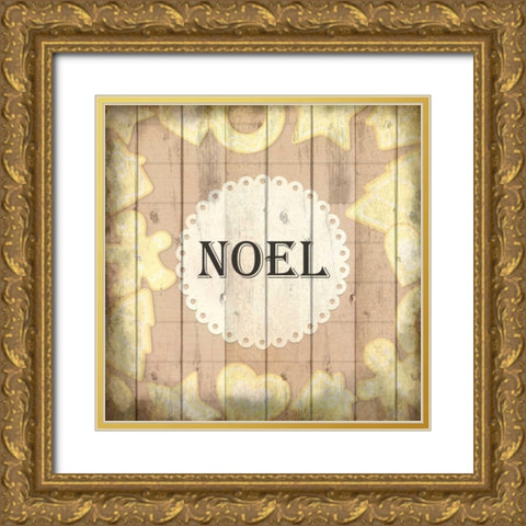 Christmas Noel Gold Ornate Wood Framed Art Print with Double Matting by Allen, Kimberly