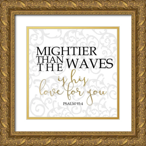 His Love Square Gold Ornate Wood Framed Art Print with Double Matting by Kimberly, Allen