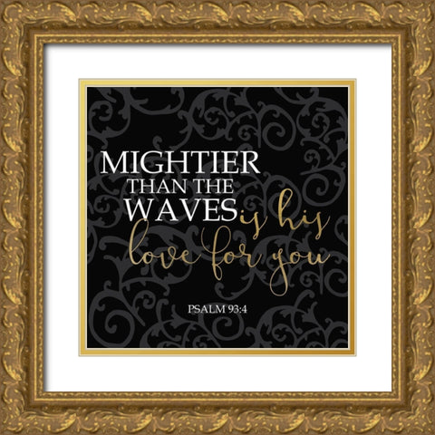 His Love Black Square Gold Ornate Wood Framed Art Print with Double Matting by Kimberly, Allen