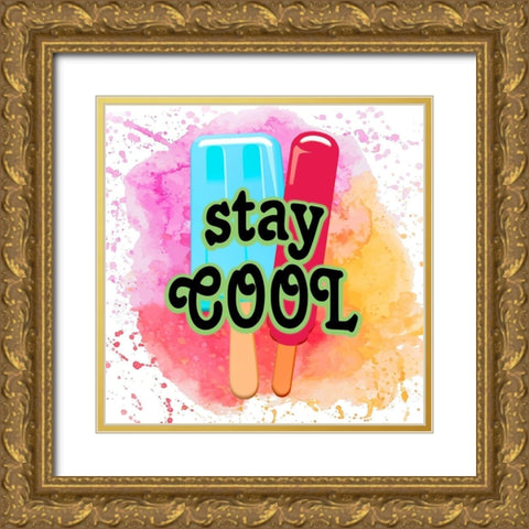 Popsicle 1 Gold Ornate Wood Framed Art Print with Double Matting by Kimberly, Allen