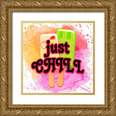 Popsicle 2 Gold Ornate Wood Framed Art Print with Double Matting by Kimberly, Allen