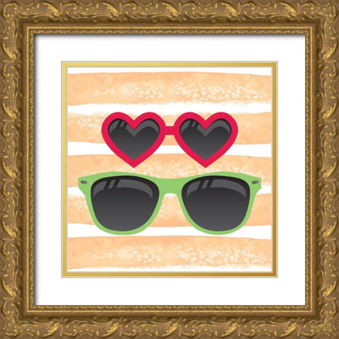 Sunglasses 1 Gold Ornate Wood Framed Art Print with Double Matting by Kimberly, Allen