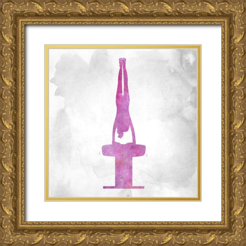 Gymnastics 1 Gold Ornate Wood Framed Art Print with Double Matting by Kimberly, Allen