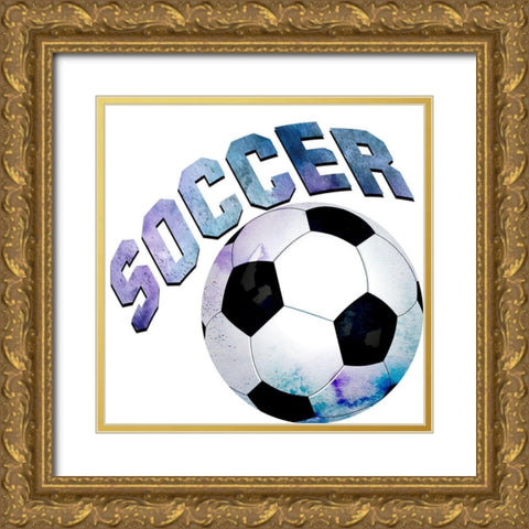 Soccer Girl 1 Gold Ornate Wood Framed Art Print with Double Matting by Kimberly, Allen