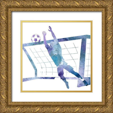 Soccer Girl 2 Gold Ornate Wood Framed Art Print with Double Matting by Kimberly, Allen