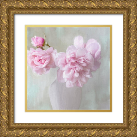 Vase of Pink Gold Ornate Wood Framed Art Print with Double Matting by Kimberly, Allen