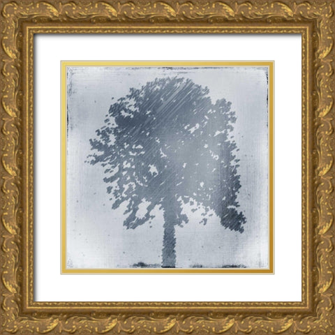 Frosted Tree Silhouette 1 Gold Ornate Wood Framed Art Print with Double Matting by Allen, Kimberly