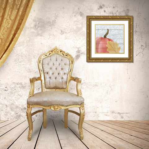 Paisley Fall 1 Gold Ornate Wood Framed Art Print with Double Matting by Kimberly, Allen