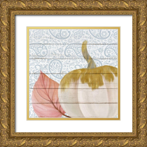 Paisley Fall 2 Gold Ornate Wood Framed Art Print with Double Matting by Kimberly, Allen