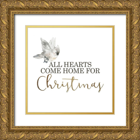 All Hearts Gold Ornate Wood Framed Art Print with Double Matting by Kimberly, Allen