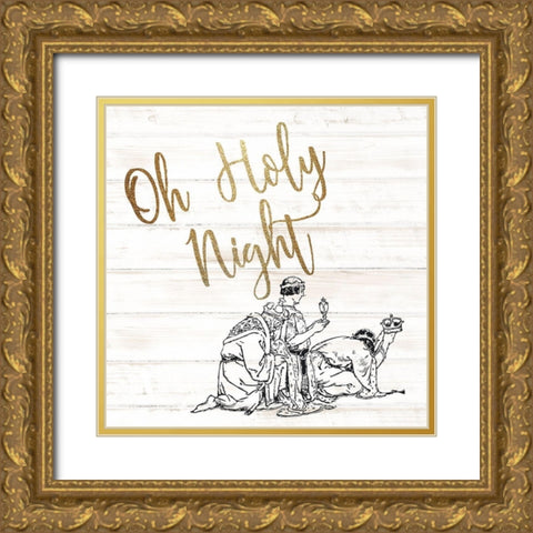 Oh Holy Night Wisemen V2 Gold Ornate Wood Framed Art Print with Double Matting by Allen, Kimberly