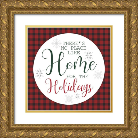 Home Holidays Gold Ornate Wood Framed Art Print with Double Matting by Allen, Kimberly