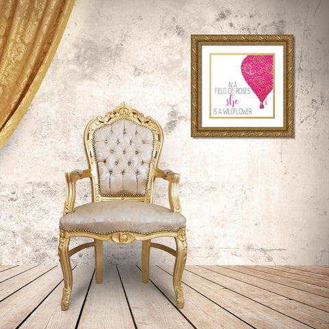 She is a Wildflower Gold Ornate Wood Framed Art Print with Double Matting by Kimberly, Allen