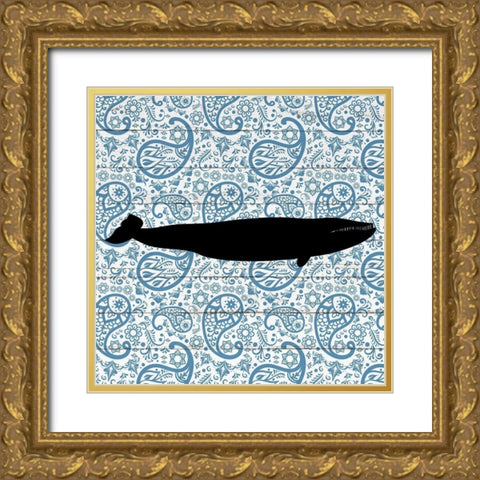 Whale Tail 3 Gold Ornate Wood Framed Art Print with Double Matting by Kimberly, Allen