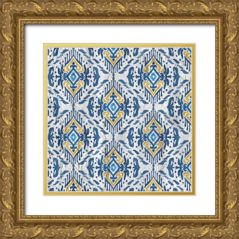 Ikat 2 Gold Ornate Wood Framed Art Print with Double Matting by Kimberly, Allen
