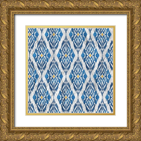 Ikat 3 Gold Ornate Wood Framed Art Print with Double Matting by Kimberly, Allen
