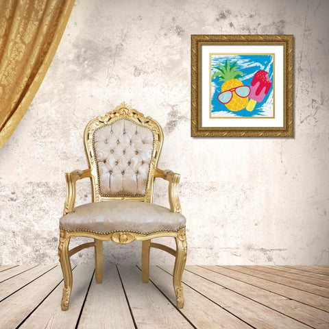 Summer Vibes 3 Gold Ornate Wood Framed Art Print with Double Matting by Kimberly, Allen