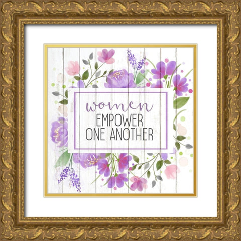 Women Empower Gold Ornate Wood Framed Art Print with Double Matting by Kimberly, Allen