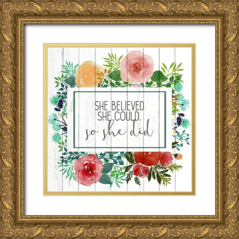 She Believed 2 Gold Ornate Wood Framed Art Print with Double Matting by Allen, Kimberly