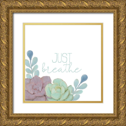 Just Breathe 1 Gold Ornate Wood Framed Art Print with Double Matting by Kimberly, Allen