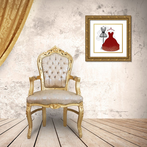 Paris Couture 3 Gold Ornate Wood Framed Art Print with Double Matting by Kimberly, Allen